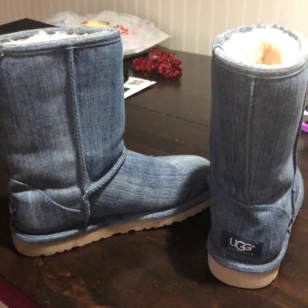 Ugg boots in distressed denim